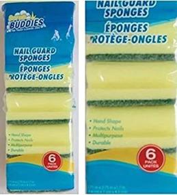 img 1 attached to 🧽 12 Long-lasting Nail Guard Sponge Scrubbers for Efficient Cleaning of Dishes, Sinks, & Counter Tops – Includes 2 Sponges