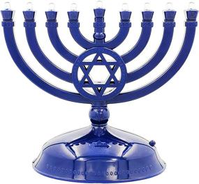 img 3 attached to 🕎 The Dreidel Company Mini Electric Menorah: Traditional LED Travel Menora - Powered by Batteries or USB - Micro USB 4ft Cable Included (Blue)