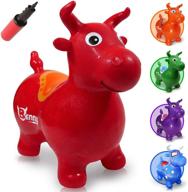 🐂 waliki benny the jumping bull riding bouncy horse hopper for kids, red логотип