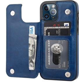 img 4 attached to Compatible Leather Kickstand Magnetic Shockproof Cell Phones & Accessories and Cases, Holsters & Clips
