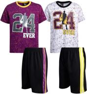 🏀 quad seven: high-performance 4 piece basketball boys' clothing set logo