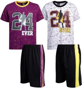 img 4 attached to 🏀 Quad Seven: High-Performance 4 Piece Basketball Boys' Clothing Set