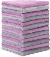 lint free microfiber cleaning cloth - 12 pack kitchen towels | highly absorbent double-sided towel for multi-purpose cleaning - ideal for kitchen, car, and dishes logo