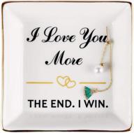 💍 ultimate gift ideas for wife: romantic anniversary, birthday, valentines & christmas gifts - ring dish holder, jewelry tray, trinket dish; show your love with 'i love you more' gift логотип