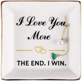 img 2 attached to 💍 Ultimate Gift Ideas for Wife: Romantic Anniversary, Birthday, Valentines & Christmas Gifts - Ring Dish Holder, Jewelry Tray, Trinket Dish; Show Your Love with 'I Love You More' Gift