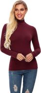 👚 women's slim fit mock turtleneck tops: casual long sleeve/sleeveless shirts, basic lightweight plain t-shirts logo