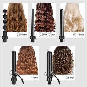 img 3 attached to 🔥 PARWIN PRO BEAUTY 5-in-1 Curling Iron Set - Instant Heat Up Curling Wand with 5 Interchangeable Ceramic Barrels (0.35" to 1.25") - Hair Curler for All Hair Types - Hair Wand with Glove and 2 Hair Clips