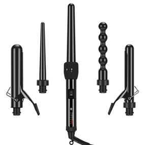 img 4 attached to 🔥 PARWIN PRO BEAUTY 5-in-1 Curling Iron Set - Instant Heat Up Curling Wand with 5 Interchangeable Ceramic Barrels (0.35" to 1.25") - Hair Curler for All Hair Types - Hair Wand with Glove and 2 Hair Clips