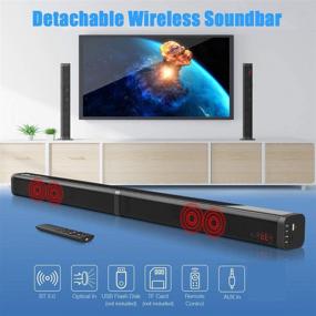 img 1 attached to 🔈 Samtronic 40W Detachable Soundbar TV Speaker: Powerful Subwoofer, Bluetooth, 3D Surround Sound - Ultimate Home Theater Tower Speaker with Remote