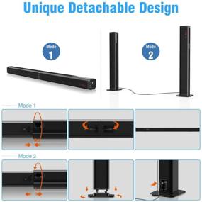 img 3 attached to 🔈 Samtronic 40W Detachable Soundbar TV Speaker: Powerful Subwoofer, Bluetooth, 3D Surround Sound - Ultimate Home Theater Tower Speaker with Remote