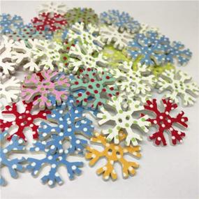 img 3 attached to ❄️ SUPVOX 100pcs Colorful Snowflake Buttons: 2 Hole Wooden Buttons for Scrapbooking, Crafts, and DIY Projects - 25mm Decorative Buttons