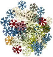 ❄️ supvox 100pcs colorful snowflake buttons: 2 hole wooden buttons for scrapbooking, crafts, and diy projects - 25mm decorative buttons logo