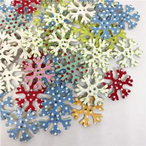 img 2 attached to ❄️ SUPVOX 100pcs Colorful Snowflake Buttons: 2 Hole Wooden Buttons for Scrapbooking, Crafts, and DIY Projects - 25mm Decorative Buttons