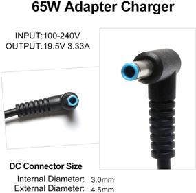 img 1 attached to 🔌 Замена адаптера зарядного устройства для ноутбука мощностью 65 Вт для HP EliteBook 820 840 850 725 745 755 G3 G4 G5 X360 ProBook 640 650 G2 430 440 450 455 G3 G4 Folio 1040 1030 1020 G1 G2 G3 15-u010dx 15-u011dx с кабелем питания