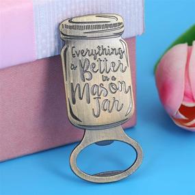 img 1 attached to 🍾 WeddParty Pack of 12 Mason Jar Bottle Openers - Wedding Party Favors for Guests with Kraft Tags - Perfect for Bridal and Baby Shower, Anniversary, Birthday, and Party Decorations!