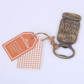 img 2 attached to 🍾 WeddParty Pack of 12 Mason Jar Bottle Openers - Wedding Party Favors for Guests with Kraft Tags - Perfect for Bridal and Baby Shower, Anniversary, Birthday, and Party Decorations!