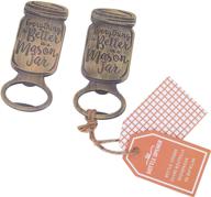 🍾 weddparty pack of 12 mason jar bottle openers - wedding party favors for guests with kraft tags - perfect for bridal and baby shower, anniversary, birthday, and party decorations! логотип