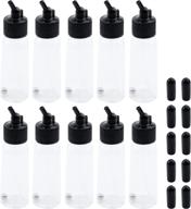 t tulead plastic jar bottles 30ml dual-action adapters airbrush bottles - pack of 10 with caps: the ideal solution for efficient airbrushing! логотип