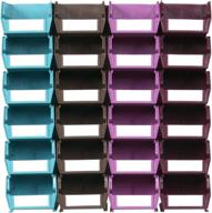 🔧 triton products locbin wall storage unit - set of 24 interlocking poly bins with mount rails, including hardware, multi colored - 26 piece kit logo
