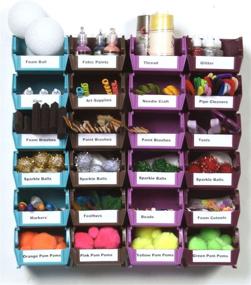 img 2 attached to 🔧 Triton Products LocBin Wall Storage Unit - Set of 24 Interlocking Poly Bins with Mount Rails, Including Hardware, Multi Colored - 26 Piece Kit