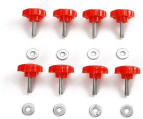 img 1 attached to Jecar 8 Hardtop Quick Removal Bolts and D Ring Tie Down Anchors for Jeep Wrangler JK JL Sports Sahara Rubicon X Unlimited 2 4 door 2007-2020 - Red Accessories