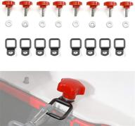 jecar 8 hardtop quick removal bolts and d ring tie down anchors for jeep wrangler jk jl sports sahara rubicon x unlimited 2 4 door 2007-2020 - red accessories logo