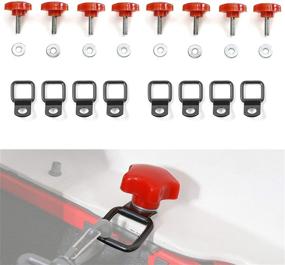 img 4 attached to Jecar 8 Hardtop Quick Removal Bolts and D Ring Tie Down Anchors for Jeep Wrangler JK JL Sports Sahara Rubicon X Unlimited 2 4 door 2007-2020 - Red Accessories