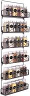 🧂 swommoly 6 tier wall mount spice rack organizer - stackable foldable shelf for convenient spice storage - black, medium logo