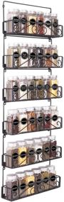 img 4 attached to 🧂 SWOMMOLY 6 Tier Wall Mount Spice Rack Organizer - Stackable Foldable Shelf for convenient Spice Storage - Black, Medium