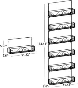 img 2 attached to 🧂 SWOMMOLY 6 Tier Wall Mount Spice Rack Organizer - Stackable Foldable Shelf for convenient Spice Storage - Black, Medium