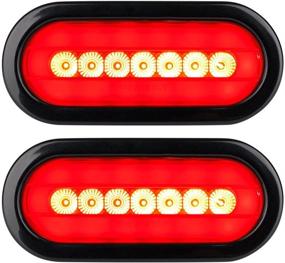 img 3 attached to Lumitronics Waterproof Sealed Oval Stop/Tail Lights - 6 Inch HALO LED, Clear Pair - DOT Compliant