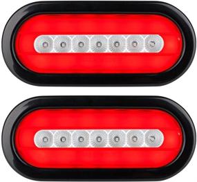 img 4 attached to Lumitronics Waterproof Sealed Oval Stop/Tail Lights - 6 Inch HALO LED, Clear Pair - DOT Compliant