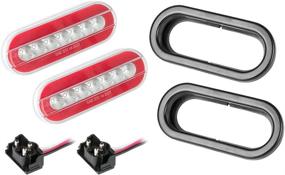 img 2 attached to Lumitronics Waterproof Sealed Oval Stop/Tail Lights - 6 Inch HALO LED, Clear Pair - DOT Compliant