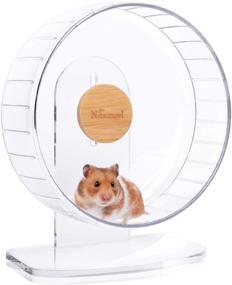 img 4 attached to 🐹 Silent Hamster Exercise Wheels - Ultra-Quiet Spinner Wheels with Adjustable Stand for Hamsters, Gerbils, Mice, and Other Small Animals by Niteangel