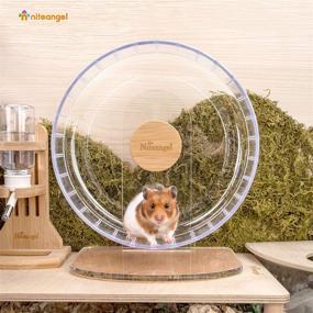img 2 attached to 🐹 Silent Hamster Exercise Wheels - Ultra-Quiet Spinner Wheels with Adjustable Stand for Hamsters, Gerbils, Mice, and Other Small Animals by Niteangel