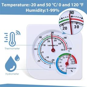 img 2 attached to 🌡️ Indoor Thermometer Hygrometer Temperature Humidity Monitor Gauge for Home, Patio, Planting Room, and Reptile Terrariums | Mini White Thermometer Hygrometer