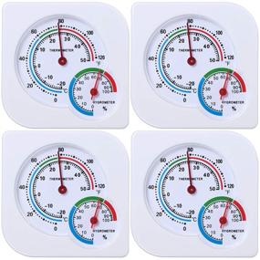 img 4 attached to 🌡️ Indoor Thermometer Hygrometer Temperature Humidity Monitor Gauge for Home, Patio, Planting Room, and Reptile Terrariums | Mini White Thermometer Hygrometer