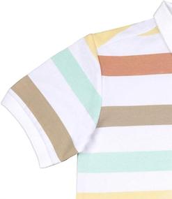 img 2 attached to AUSPRING Short Sleeves Pique Stripe Boys' Clothing in Tops, Tees & Shirts