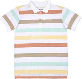 img 4 attached to AUSPRING Short Sleeves Pique Stripe Boys' Clothing in Tops, Tees & Shirts