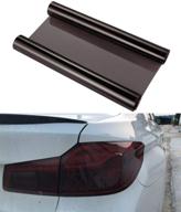🌑 enhance your vehicle's appearance with fangfei 12 by 48 inches self adhesive auto car tint headlight taillight fog light vinyl smoke film sheet sticker cover (light black) logo
