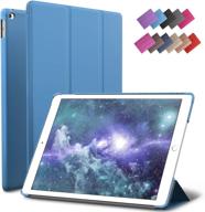 🔵 roartz ipad mini 4 case, blue slim fit smart rubber coated folio hard cover lightweight auto wake/sleep for apple ipad mini 4th gen model a1538/a1550 retina display logo