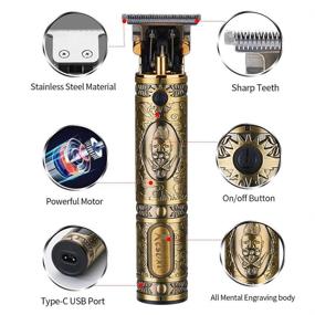 img 1 attached to Ornate Hair Clippers for Men: Suttik Mens Hair 💇 Edgers Clippers, Cordless Professional Barber Trimmer - T-blade Trimmer, Gold