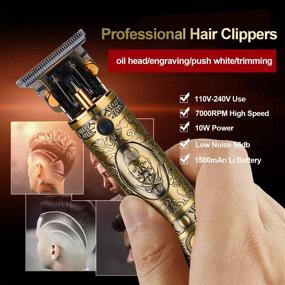 img 2 attached to Ornate Hair Clippers for Men: Suttik Mens Hair 💇 Edgers Clippers, Cordless Professional Barber Trimmer - T-blade Trimmer, Gold