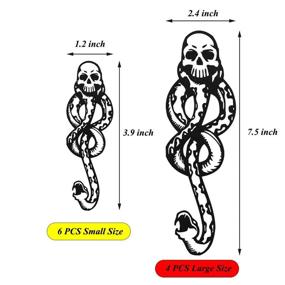 img 1 attached to 🐍 Смертельные Жрецы Темного Знака Накладные Татуировки - Аксессуары для Хэллоуина, Вечеринок (6 маленьких, 4 больших) - Дизайн черепа Мамбы-змеи