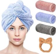 💆 maylisacc 3 pack hair drying towels - microfiber hair towel turban for fast drying, absorbent and anti-frizz hair wrap towels for women with longer hair logo