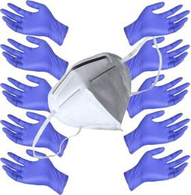 img 1 attached to 🧤 Ultimate Cleaning Kit: Bundle of 10 Purple Gloves and 1 Cleaning Mask - Premium Protection Against Dust and Germs