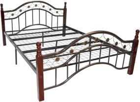 img 1 attached to 🌸 Hamilton Full Size Metal Bed with Floral Headboard Detail by Home Source