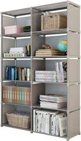 img 3 attached to 🗄️ Rerii Closet Storage: 5 Tier 10 Cube Bedroom Organizer Shelf for Living Room, Office, and More!