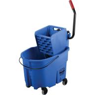 rubbermaid commercial products wavebrake 2.0 35 qt side-press mop bucket and wringer - blue (fg758888blue): efficient cleaning solution with advanced wavebrake technology logo