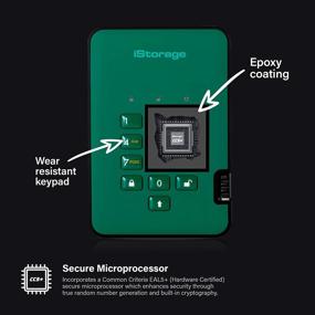 img 1 attached to 💚 iStorage diskAshur2 HDD 500GB Green: Portable Hard Drive with Military Grade Encryption, Password Protection, Dust & Water Resistance - USB 3.1 IS-DA2-256-500-GN